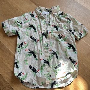 Tropical bird button down size8